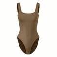 thumbnail image 2 of Women's Square Neck Sleeveless Tank Top Bodysuits Clubwear, 2 of 9