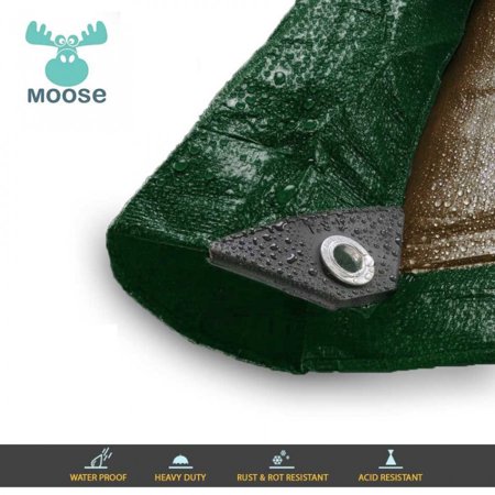- Moose Supply 12 Mil Heavy Duty Waterproof Poly Tarp Covers with Grommets, 10' x 12'
