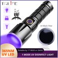 Strong 365nm UV Purple Light USB Ultraviolet Lanterna Invisible Torch