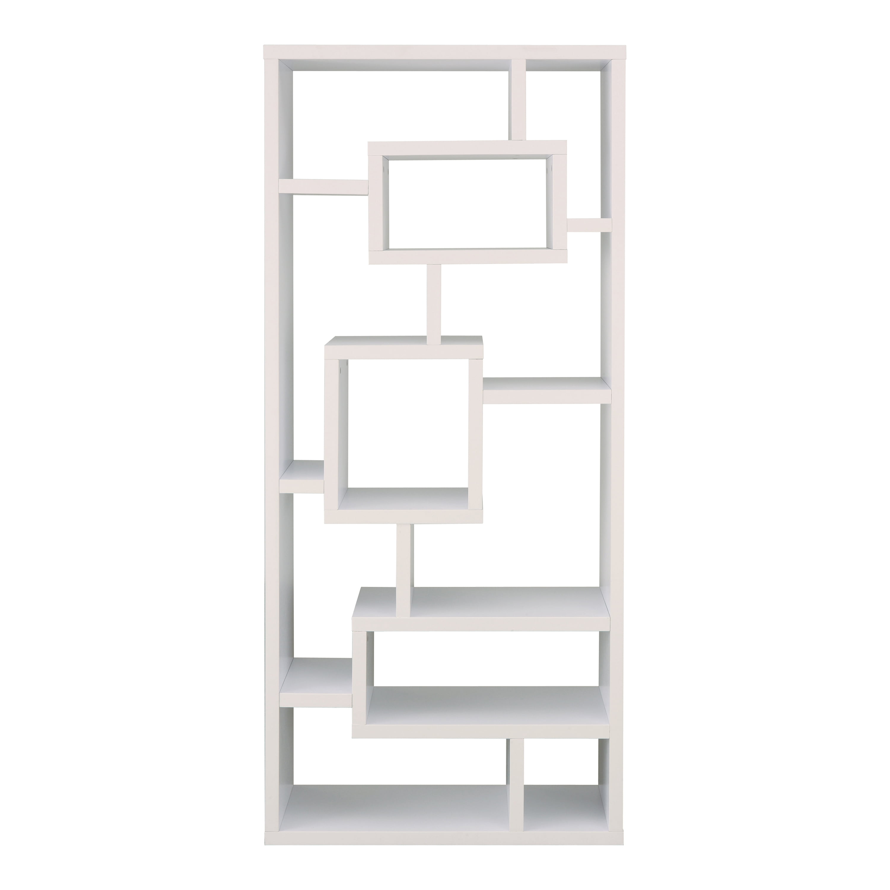 Furniture of America Aix Modern 16-Shelf Geometric Bookcase, White