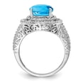 thumbnail image 2 of Primal Silver Sterling Silver Rhodium-plated Blue Topaz and Diamond Ring, 2 of 5