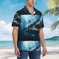 thumbnail image 2 of Cauagu 3D Realistic Shark Print Hawaiian Shirt for Men,Casual Short Sleeve Button Down Shirts Summer Beach Men's Regular-Fit Short-Sleeve Print Shirt -3X-Large, 2 of 6