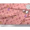 thumbnail image 2 of Soimoi Orange Cotton Jersey Fabric Christmas Theme Party Printed Craft Fabric by the Yard 58 Inch Wide, 2 of 3