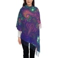 thumbnail image 1 of Women's Fashion Tassel Scarf, Abstract Fantasy Textures Long Shawl, Lightweight and Warm, 1 of 9