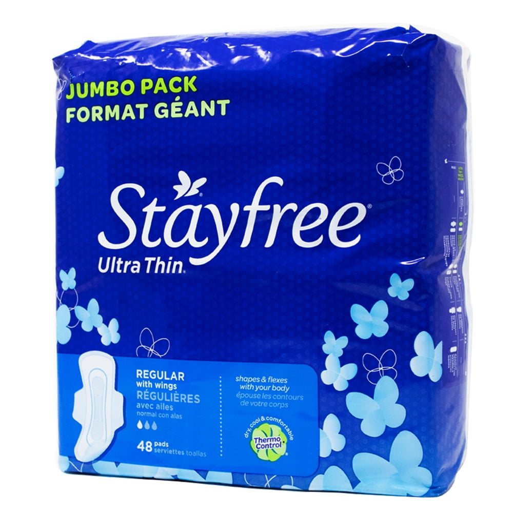 Stayfree Ultra Thin Regular with Wings 48 Count Walmart Canada