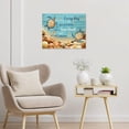 thumbnail image 5 of Inspirational Quotes Canvas Wall Art Sea Turtle and Seashell on the Beach Wall Art for Bathroom Living Room Bedroom Vintage Wooden Board Picture Wall Decor Framed Bedroom Wall Art,16x12 Inches, 5 of 5