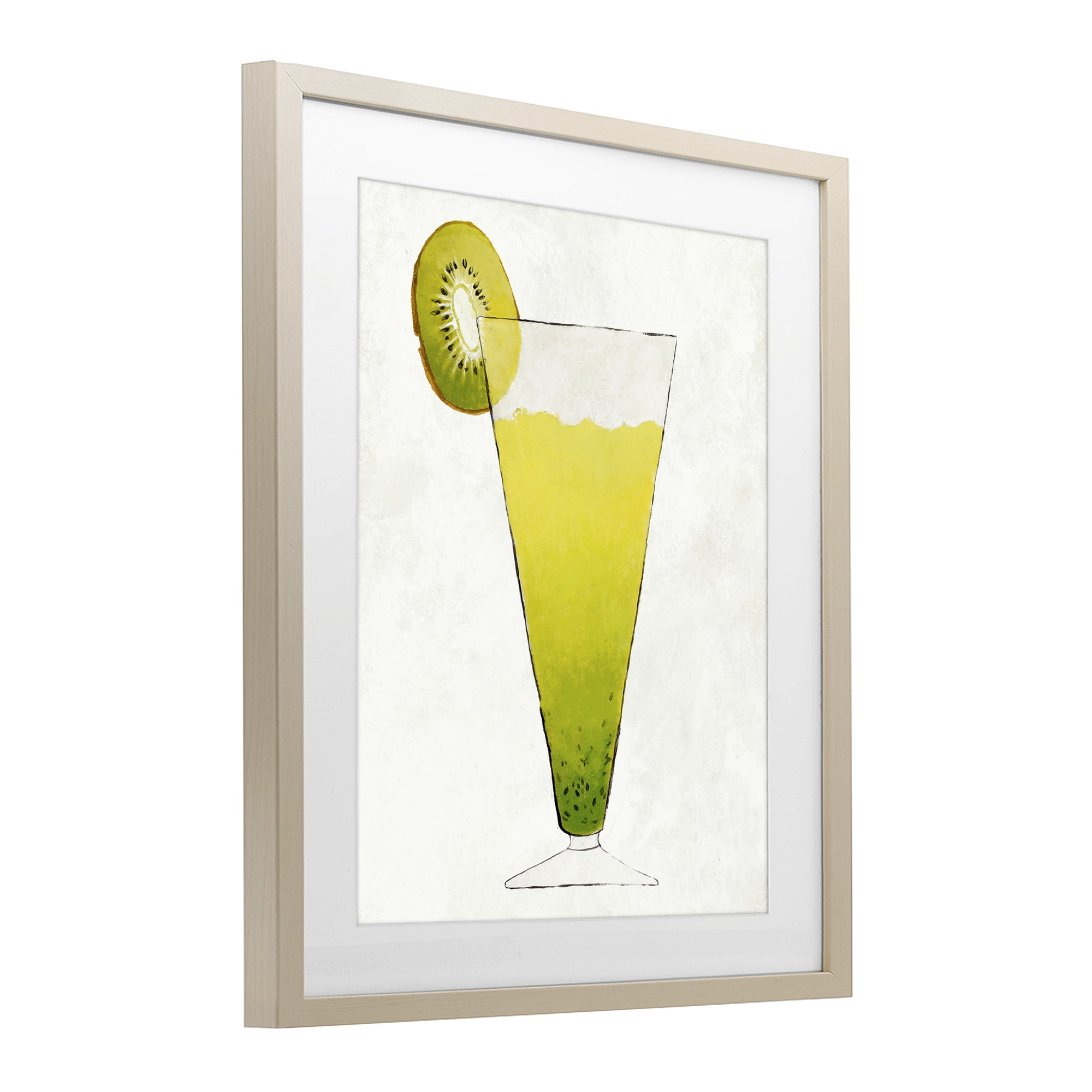 Stupell Industries Summer Cocktail Kiwi Slice Birch Framed Print Under Glass, design by Lorenzo Collective