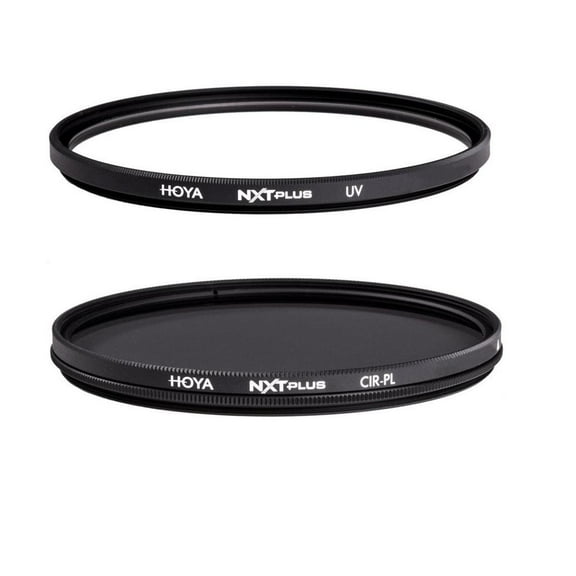 Hoya NXT Plus 49mm 10-Layer HMC Multi-Coated UV Lens Filter, Low-Profile Aluminum Frame - With Hoya NXT Plus 49mm 10-Layer HMC Multi-Coated Circular Polarizer Lens Filter