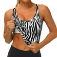 thumbnail image 3 of Balery Zebra Pattern Racerback Sports Bras for Women - Padded Seamless High Impact Support for Yoga Gym Workout Fitness-Medium, 3 of 8