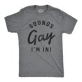 thumbnail image 1 of Mens Sounds Gay Im In T Shirt Funny LGBT Pride Parade Party Tee (Dark Heather Grey) - XL, 1 of 3