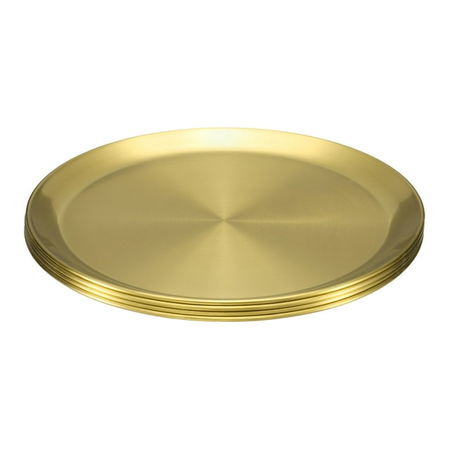 8 piezas de Platos de Acero Inoxidable de 10 Pulgadas para Platos Principales, Tono Dorado
