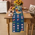 thumbnail image 2 of Navy Blue Spring Floral Table Runner 60 Inches, Green Botanical Summer Flower Birds Bed Runner Dresser Scarves Tabletop for Indoor Outdoor Parties/Ceremony/Banquet, 13" x 60", 2 of 9