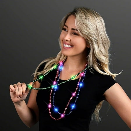 FlashingBlinkyLights Mardi Gras Lights LED Beads (Set of 12)