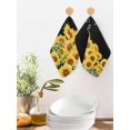 thumbnail image 2 of Sunflowers Kitchen Dish Towels for Drying Dishes Set of 3, Yellow Summer Botanical Elegant Pastoral Waffle Weave Microfiber Hand Tea Bathroom Towels Quick Dry & Absorbent Towel 12x12, 2 of 7
