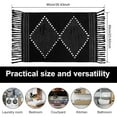 thumbnail image 3 of Dznils Black Boho Bathroom Rugs, Farmhouse Geometric Polyester Bath Mat with Tassel, 24" x 35", 3 of 13