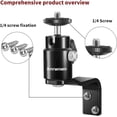 thumbnail image 5 of 2 PC Metal Security Camera Wall Mount, 1/4" Screw & 5/8" Stud, 360° Adjustable Indoor Outdoor Wall/Ceiling Bracket for Arlo Pro 3/4, Ultra 2, Wyze, Eufy, Reolink & Studio Lights, Black, E-Shape, 5 of 6