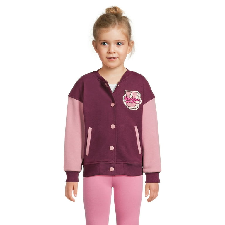 365 Kids from Garanimals Girls' Bomber Jacket, T-Shirt and Leggings Outfit  Set, 4-Piece, Sizes 4-10 