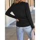 thumbnail image 5 of Camisas de Larga para Mujer, Jerséis Modernos, Elegantes, Informales, Plisados, de Cuello Redondo, de Punto, Blusas Lisas y Sueltas, Conjuntos Negro M, 5 of 7