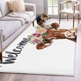 thumbnail image 3 of 3x5 Washable Area Rug, Cow Non-Slip Rectangle Rug for Living Room Bedroom, Welcome Indoor Low Pile Floor Mat for Home Decor, 3 of 9