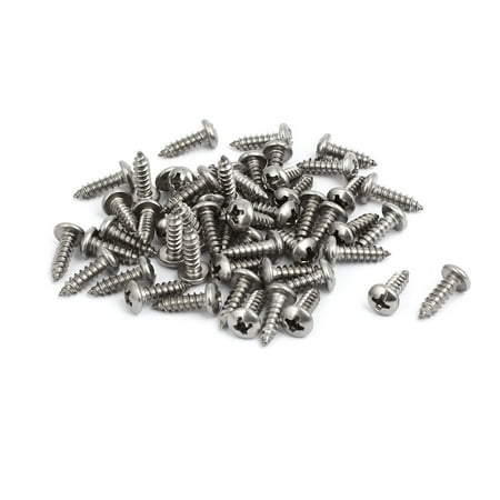 

Uxcell M3.5x12mm 304 Stainless Steel Drive Pan Head Self Tapping Screws (50-pack)