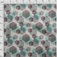 thumbnail image 3 of oneOone Cotton Silk Maroon Fabric Triangle & Hexagon Geometric Sewing Craft Projects Fabric Prints By Yard 42 Inch Wide, 3 of 4