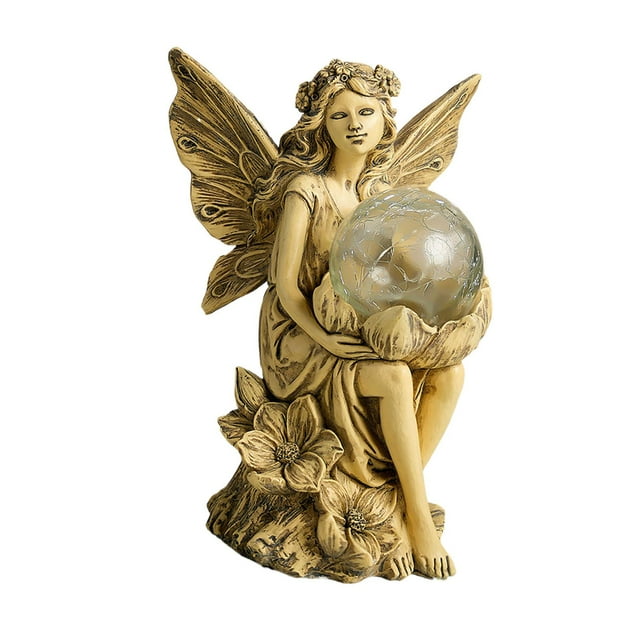 Estatua de hada de la lámpara solar Ornamento luminoso creativo para la del