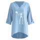 thumbnail image 5 of Camisa tipo cárdigan con cuello en V y botones y estampado informal para mujer, manga larga, para Halloween, 5 of 5