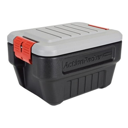 Rubbermaid 8 Gallon Lockable Latch Plastic Storage Container Box (4 Pack)