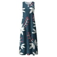 thumbnail image 4 of Fankiway Robe d'Été Sans Manches à Col Rond avec Poche Imprimée pour Femmes Grande Taille, 4 of 5
