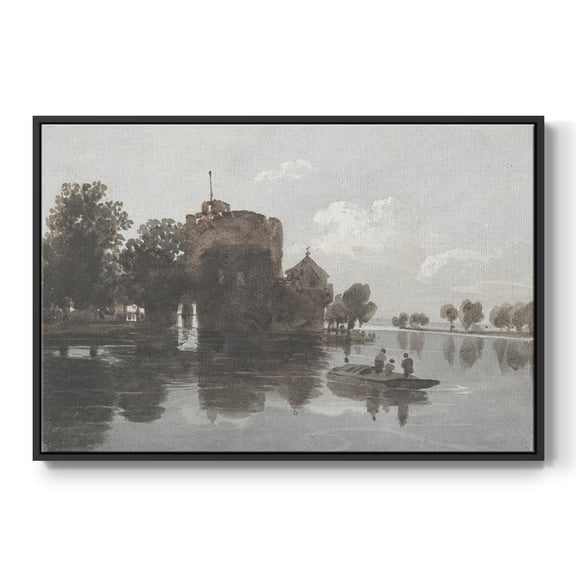 Vintage Landscape-CCCXLIV By Wexford Home Framed in Black Wood Gallery Wrapped Canvas 17 in. x 25 in.