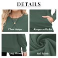 thumbnail image 6 of TARAINYA Women Long Sleeve Oversized Sweatshirt Casual Crewneck Pullover Kangaroo Pockets X Decoration, 6 of 8
