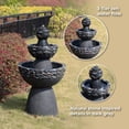 thumbnail image 4 of Teamson Home 3-Tier Zen-Style Outdoor Water Fountain–Realistic Stone Finish with Adjustable Flow & Electric Pump, Dark Gray, 4 of 12