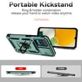 thumbnail image 3 of Heavy Duty Armor Case for Samsung Galaxy A12 5G, Rugged PC Soft TPU Military Grade Shockproof Metal Magnetic Car Mount Shockproof Cover with Camera Lens Sliding Ring Holder Bracket Case,Darkgreen, 3 of 8
