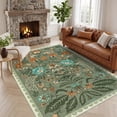 thumbnail image 5 of Garvee 5'x7' Modern Retro Floral Area Rug Washable Printed Carpet, Non Slip Low Pile Indoor Rug for Living Room Bedroom Dining Room, Green, 5 of 10