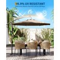 thumbnail image 2 of Parasol Déporté avec Base Incluse, Ombrage de 10 Pi pour 2 à 6 Personnes, Conception Extérieure Décalée avec Rotation à 360 Degrés et Inclinaison Infinie, Auvent Durable et Résistant à la Décoloration pour Terrasse, Piscine, Jardin, Cour Arrière, Beige, 2 of 8