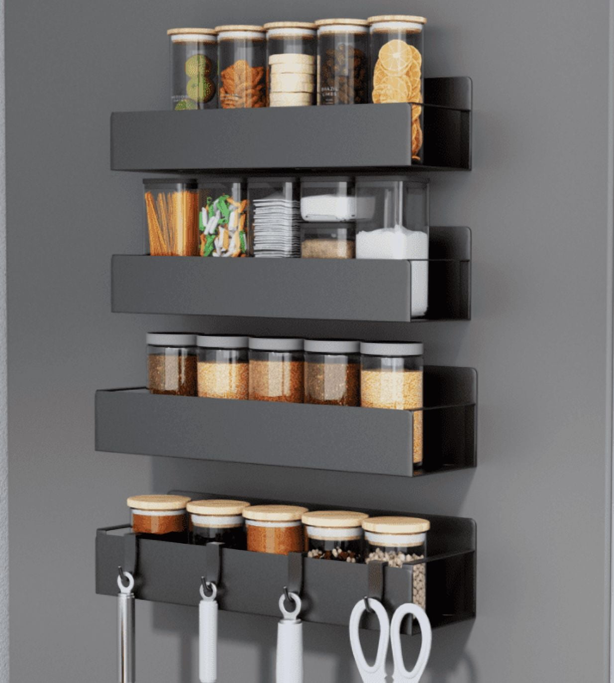 Zevro Zero Gravity Silver Magnetic Wall-Mounted Spice Rack 12