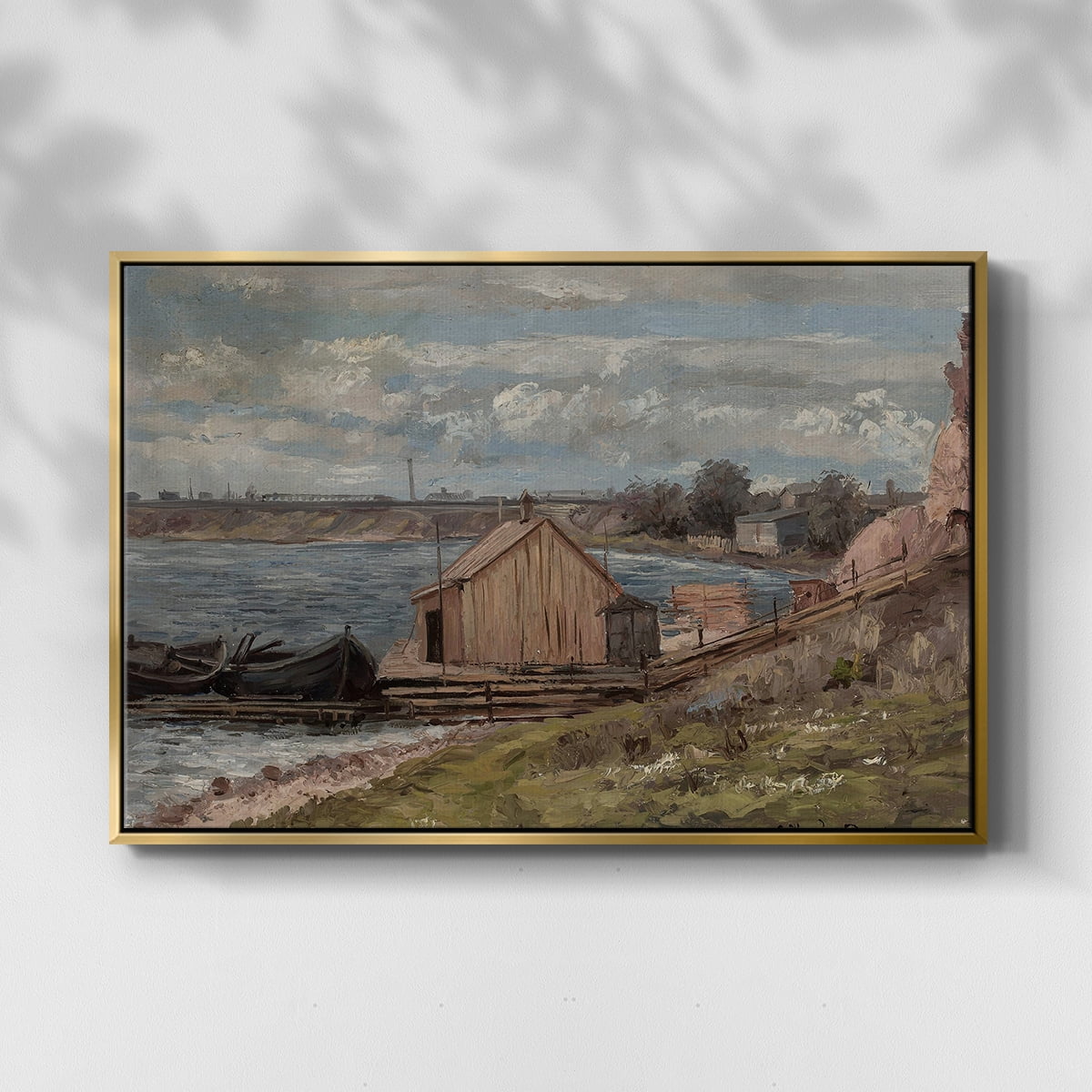 Vintage Landscape-CCCLVII By Wexford Home Framed in Gold Wood Gallery Wrapped Canvas 17 in. x 25 in.