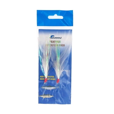 Go2fish_tackle2010 Rock Cod Feather Rigs – White Feather Rockfish Bait (3/0, Multi-Pack)