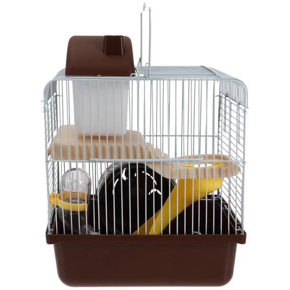PAMINGONO 1Pack Coffee Plastic Hamster Cage for Indoor Use with Breathable Design Castle Shape