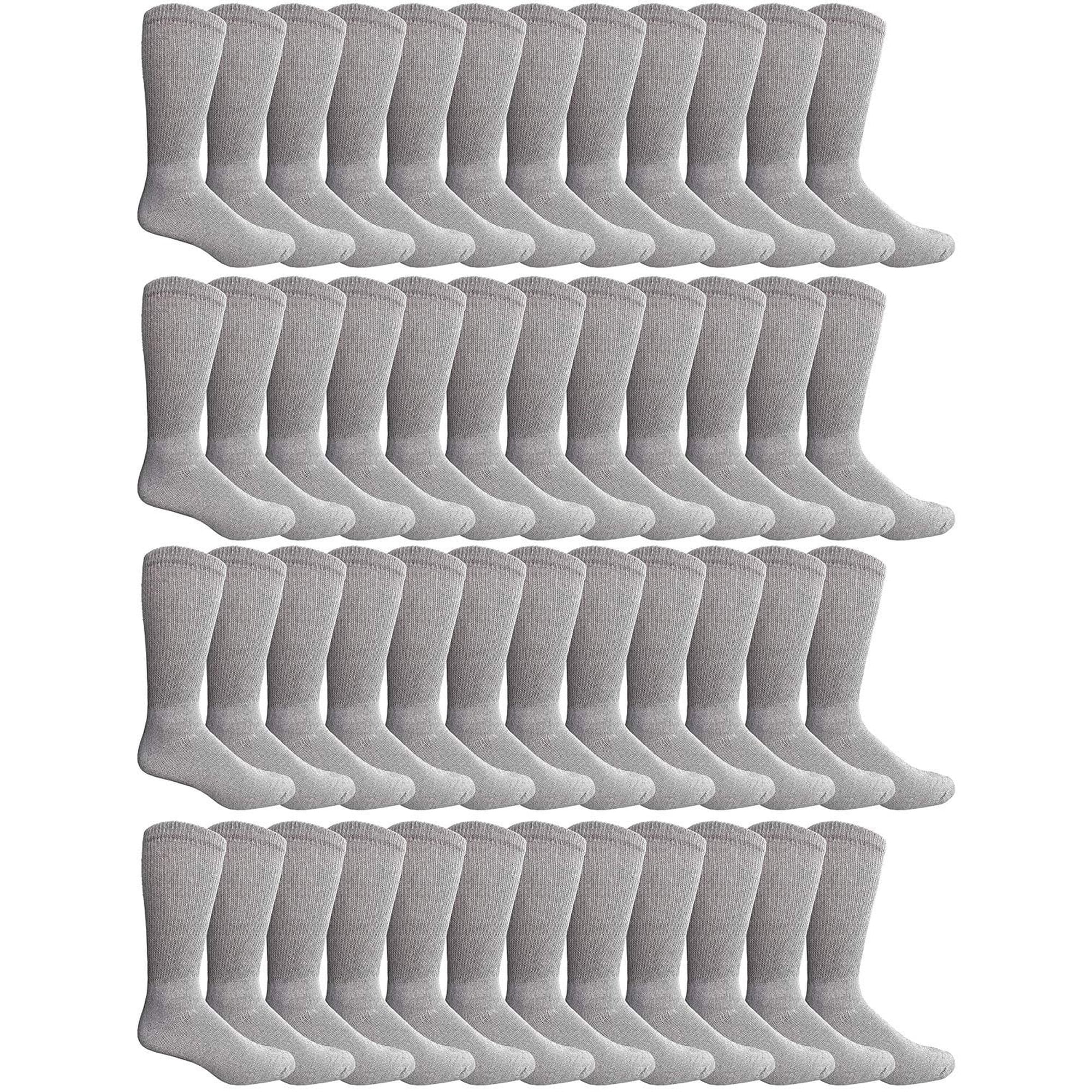 Yacht & Smith Wholesale Bulk Cotton Diabetic Crew And Ankle Socks, Loose Fit Top Non-Binding Medical Socks