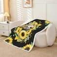 thumbnail image 2 of Cute Sloth Sherpa Blanket s, Yellow Sunflower Throw Blanket Animal Kawaii Fleece Blanket Teens Adult, Floral Rustic Farmhouse Flannel Blanket Decorative Sofa Couch, Queen Size, 2 of 7