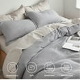 thumbnail image 2 of U by Bedsure Cotton Duvet Cover Queen - 100% Cotton Waffle Weave Grey Duvet Cover, Soft and Breathable Duvet Cover Set for All Season (Queen, 90"x90"), 2 of 6