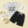 thumbnail image 3 of MHZLDYZ Boy Clothes 4T Kids Toddler Baby Boys Spring Summer Print Letter Cotton Short Sleeve Tops Tshirt Shorts Outfits Set Clothes Boys Summer Outfits 4 Year Old Boy Clothes(Gray,80), 3 of 6