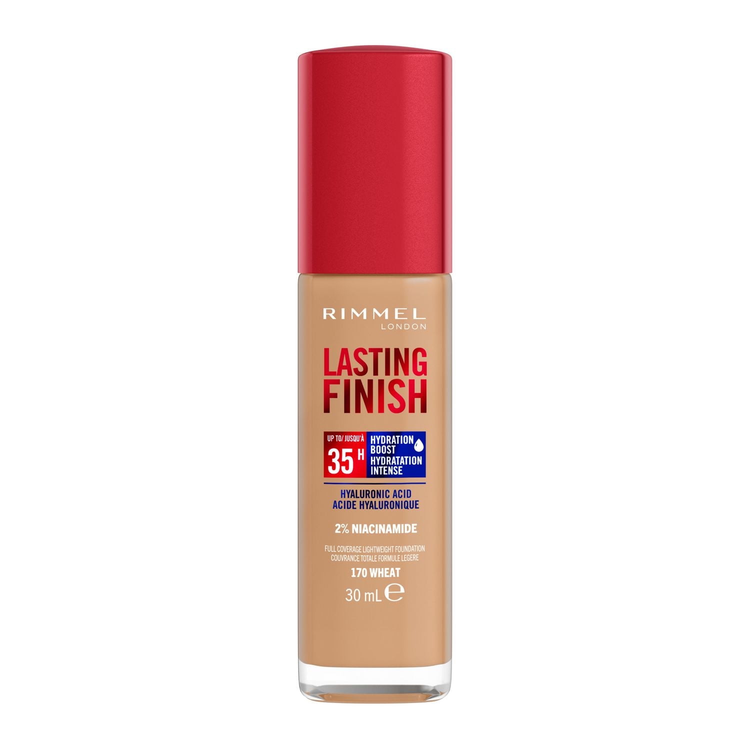 Rimmel Lasting Finish 35 Hour Fond de teint, longue tenue, hydratant, formule végétalienne, couvrance totale Une tenue allant jusqu'à 35 h