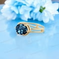 thumbnail image 4 of SHEKHAWATJEWELS 10x8 mm / 2 Ct Blue Topaz Solitaire Ring Oval Shape Blue Gemstone Ring Yellow Gold Plated Silver Ring November Birthstone Ring Gift For Her, 4 of 8