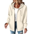 thumbnail image 5 of Ynynloco Women's Fall Zip Up Hoodies Sweatshirts with Pockets Long Sleeve Loose Fit Sweatshirt Trendy Y2K Track Jackets Spring Winter Clothing, 5 of 9