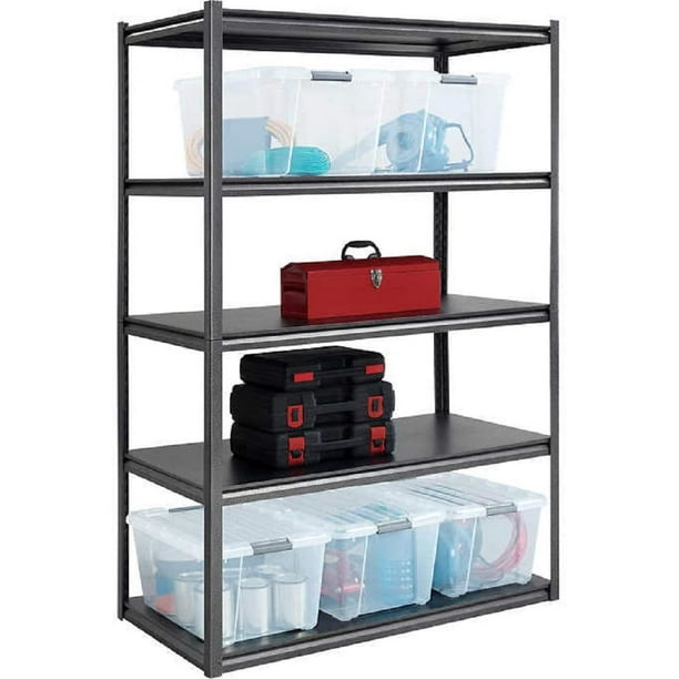 Whalen 5Shelf Heavy Duty Steel Shelving Unit, 48" W x 24" D x 72" H