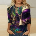 thumbnail image 1 of CEHVOM T-Shirts de Croisière Carnaval pour Adultes, T-Shirts de Mardi Gras pour Femmes à Paillettes, T-Shirts de Mardi Gras pour Femmes T-Shirt Graphique Masque Pailleté, T-Shirts à Manches Longues de Carnaval à Col Rond T-Shirt de Fête Hauts de Carnaval, 1 of 5