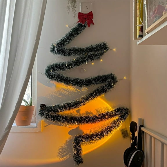 Guozer Simulated Accumulated Snow Rattan 1PCS 236.22 In Winter Garlands for Decoration Christmas Evergreen Plants Garland for Wedding Decor, Home Background Decor, Mall Ambience Decor