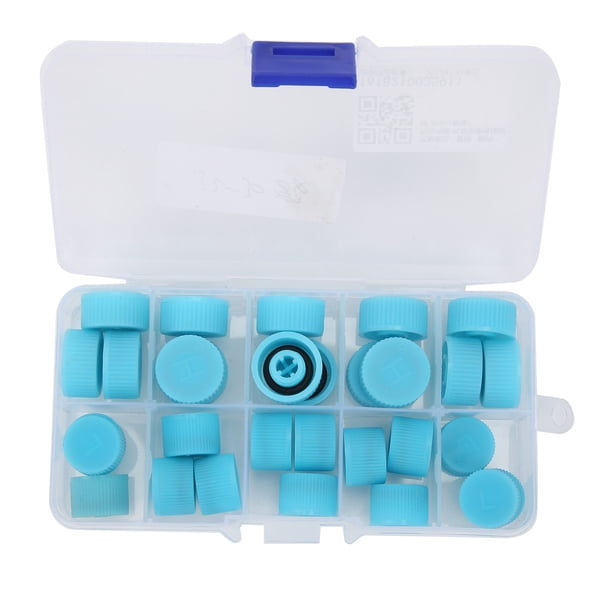 Kit De Sellado Del Sistema De Aire Acondicionado, Piezas De Aire Acondicionado, Diseño Práctico De Anillo De Sellado De Goma, 30 Piezas De Repuesto Azul Para Puerto De ANGGREK AC Charging Port Cap